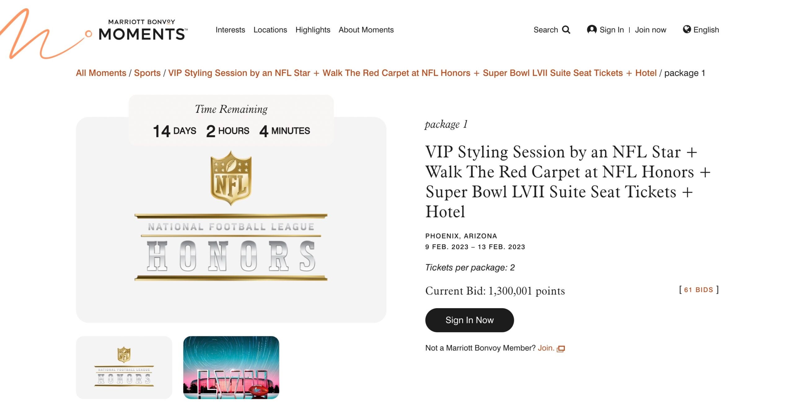 You are currently viewing Here’s how many Marriott Bonvoy points it will cost you to score Super Bowl LVII tickets