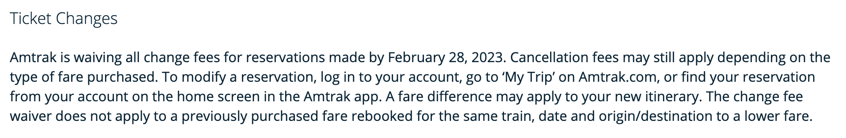 You are currently viewing Amtrak quietly extends change-fee waiver for reservations through 2023