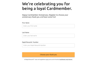 Read more about the article Southwest cardholders: Earn up to 2,000 points with this anniversary bonus