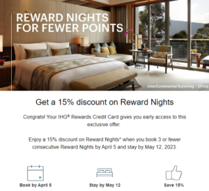 Read more about the article IHG cardholders: Get 15% off award stays of 3 nights or less