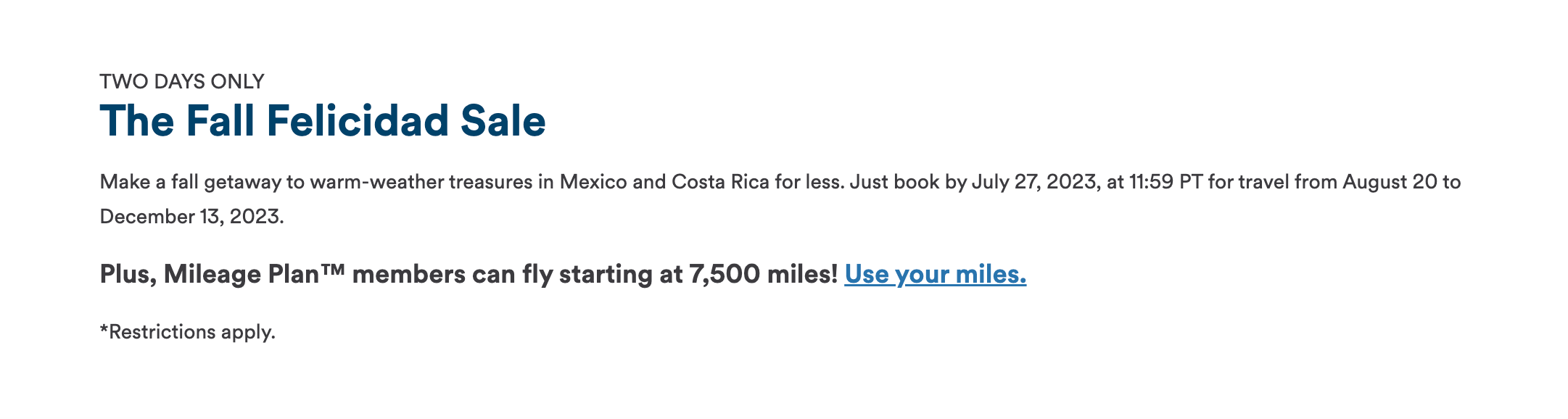 You are currently viewing Fly to Mexico or Costa Rica from $99 or 7,500 miles one-way