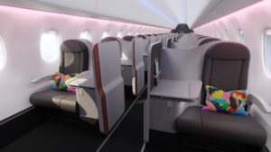 Read more about the article An all-business-class airline to Bermuda is launching with dark ‘n’ stormy cocktails, pink lighting onboard
