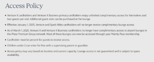 Read more about the article Capital One Venture X Rewards and Venture X Business cards set to lose Plaza Premium lounge access