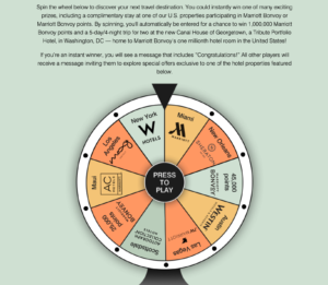 Read more about the article Spin Marriott’s virtual ‘vacation roulette’ wheel for a chance to win free stays and 1 million Marriott Bonvoy points