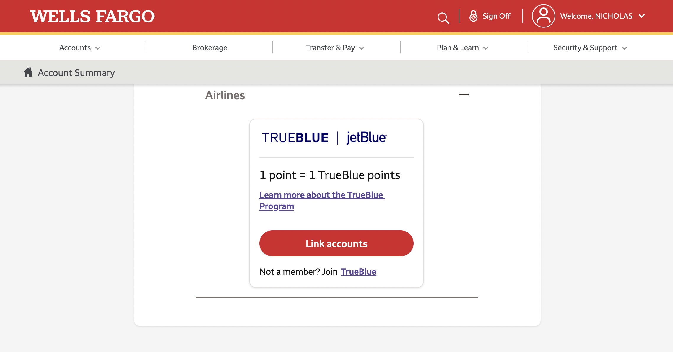 You are currently viewing Wells Fargo Rewards adds JetBlue TrueBlue as a 1:1 transfer partner