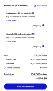 Read more about the article How to book round-trip flights to Hawaii for the whole family with 100,000 Chase Ultimate Rewards points